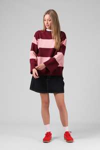 Georgia Stripe Knit - Plum/Pink