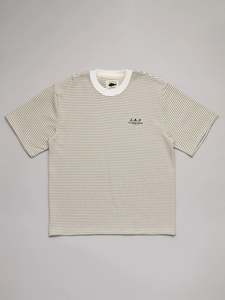 Tees: J.A.F HEAVY SHORE TEE - OFF WHITE STRIPE