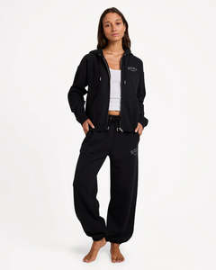 Fleece 1: DREAMY DAYS ZIP HOOD - BLACK