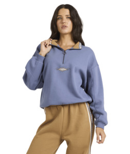 Fleece 1: WAVE BREAK HALF ZIP CREW - STONE BLUE