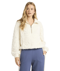 Fleece 1: LE LOVE HALF ZIP CREW - SALT CRYSTAL