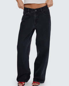 Womens: Billie Low Rise Baggy Jean - Aged Black