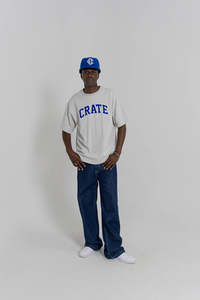 Crate Varsity Box Fit T-Shirt - Storm Grey