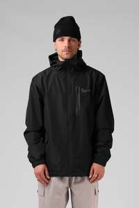 Tops: Quilted Raincoat - Black