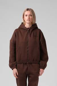 Zip Thru Hood - Brunette Brown