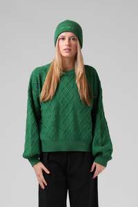 Womens: Cable Knit - Green
