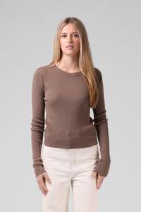 Womens: Knitted LS - Taupe