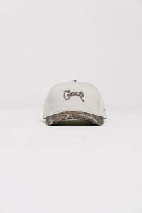 Crate Scripted Tree Camo Peak Snap Back - Tree Camo