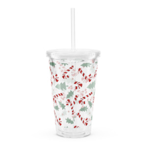 Witches Brew Cups: Xmas Trees Clear plastic tumbler