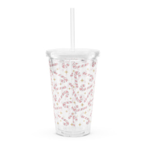 Candycane Clear plastic tumbler
