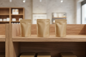 KRAFT STAND UP POUCH 500g SAMPLE PACK | MADE FROM AS5810 HOME COMPOSTABLE FILM