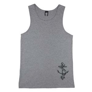 Saltwater Mens Singlet: Mens Anchors Away Singlet
