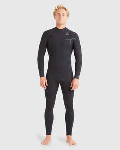 Mens Steamer: Mens 4/3mm Furnace Natural Chest Zip Steamer Wetsuit