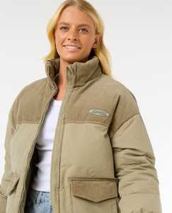 Womens Jacket: High Tide Mixed Cord Puffer