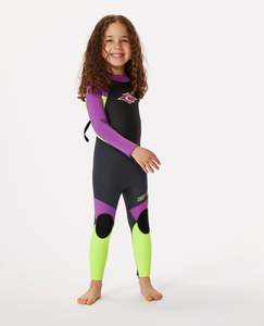 Wetsuits: Groms Omega 3/2 Full Length Back Zip Wetsuit