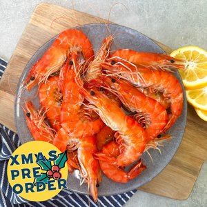 Products: XMAS PRE-ORDER: Whole Cooked XL Prawns - Saltwater Seafoods NZ