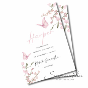 Products: Butterfly Invitation - Editable Template samanthastokesbridal