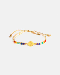 Lotus 7 Chakras Lemon Quartz Bracelet | Gold