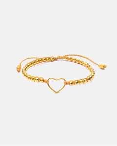 Pyrite Bracelet Heart | Gold