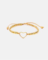 Gemstone Heart: Pyrite Bracelet Heart | Gold