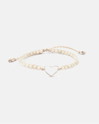 Gemstone Heart: Moonstone Heart Bracelet | Silver