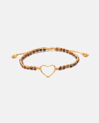 Tiger Eye Bracelet Heart | Gold