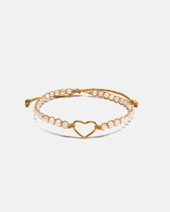 Moonstone Heart Bracelet | Gold