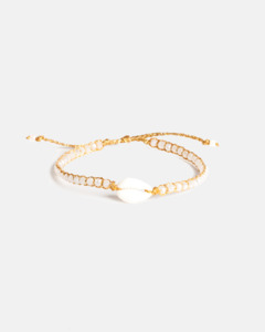 Crystal: Crystal Rainbow Shell Bracelet | Gold