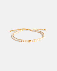 Crystal: Crystal Rainbow Nugget Bracelet | Gold