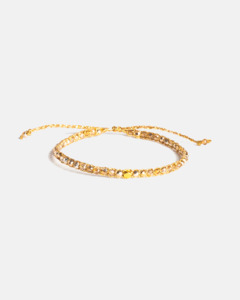 Crystal Metallic Nugget Bracelet | Gold
