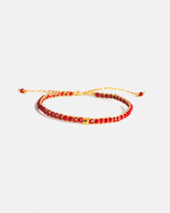 Crystal: Crystal Red Nugget Bracelet | Gold