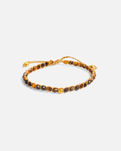 Kids Bracelets: Tiger Eye Bracelet Nugget  Kids | Gold