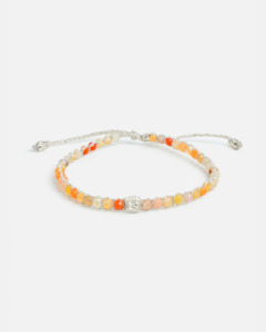 Gemstone Silver: Orange Botswana Agate  Bracelet | Silver