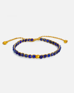 Kids Bracelets: Lapis Lazuli Nugget Kids Bracelet | Gold