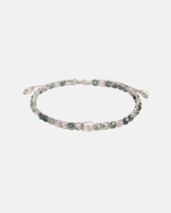 Gemstone Silver: Moss Agate Bracelet | Silver