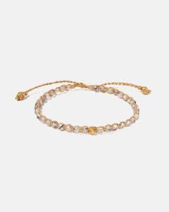 Kids Bracelets: Clear Rutilated Quartz Kids Bracelet  | Gold