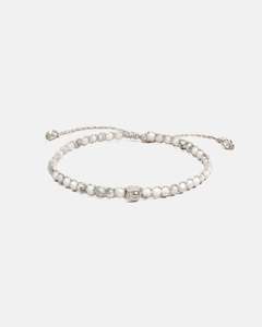 Gemstone Silver: Howlite Bracelet | Silver