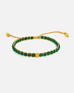 Kids Bracelets: Green Spinel Nugget Kids  Bracelet | Gold