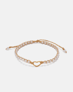 Kids Bracelets: Moonstone Kids Heart  Bracelet | Gold