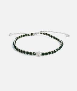 Green Sandstone Bracelet | Silver