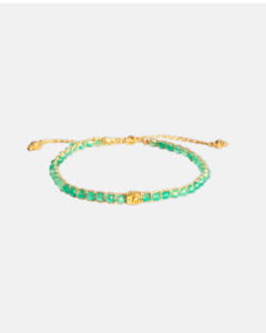 Zodiac Aquarius February: Green Onyx Bracelet | Gold