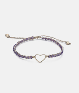 Sale 1: Lavender Amethyst Heart Bracelet from Zambia | Silver