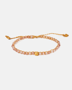 Strawberry Quartz Bracelet | Gold