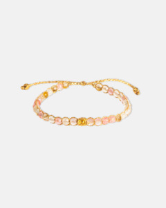 Watermelon Quartz: Watermelon Quartz Bracelet | Gold