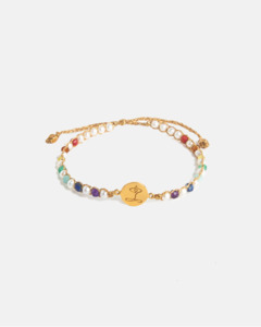 Mother Of Pearl: Namaste 7 Chakras Bracelet | Pearl