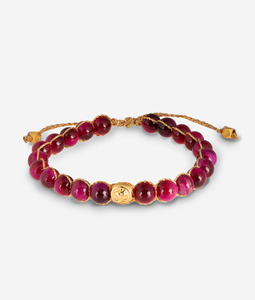 All: Pink Tiger Eye 6mm Bracelet | Gold