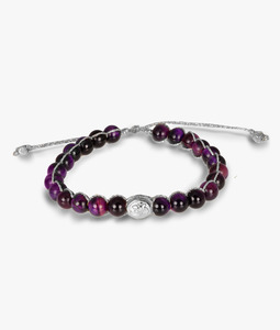 Bracelets: Purple Tiger Eye 6mm Bracelet | Silver