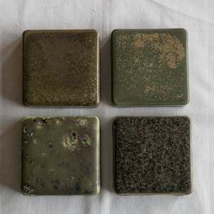 Individual Checkers: Ceramic Checkers Green Collection #1