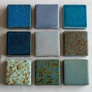 Individual Checkers: Ceramic 9 Checkers Ocean Collection #1