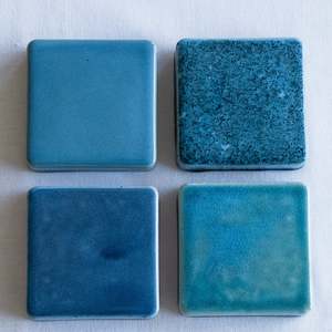 Ceramic Checkers Blue Set #2